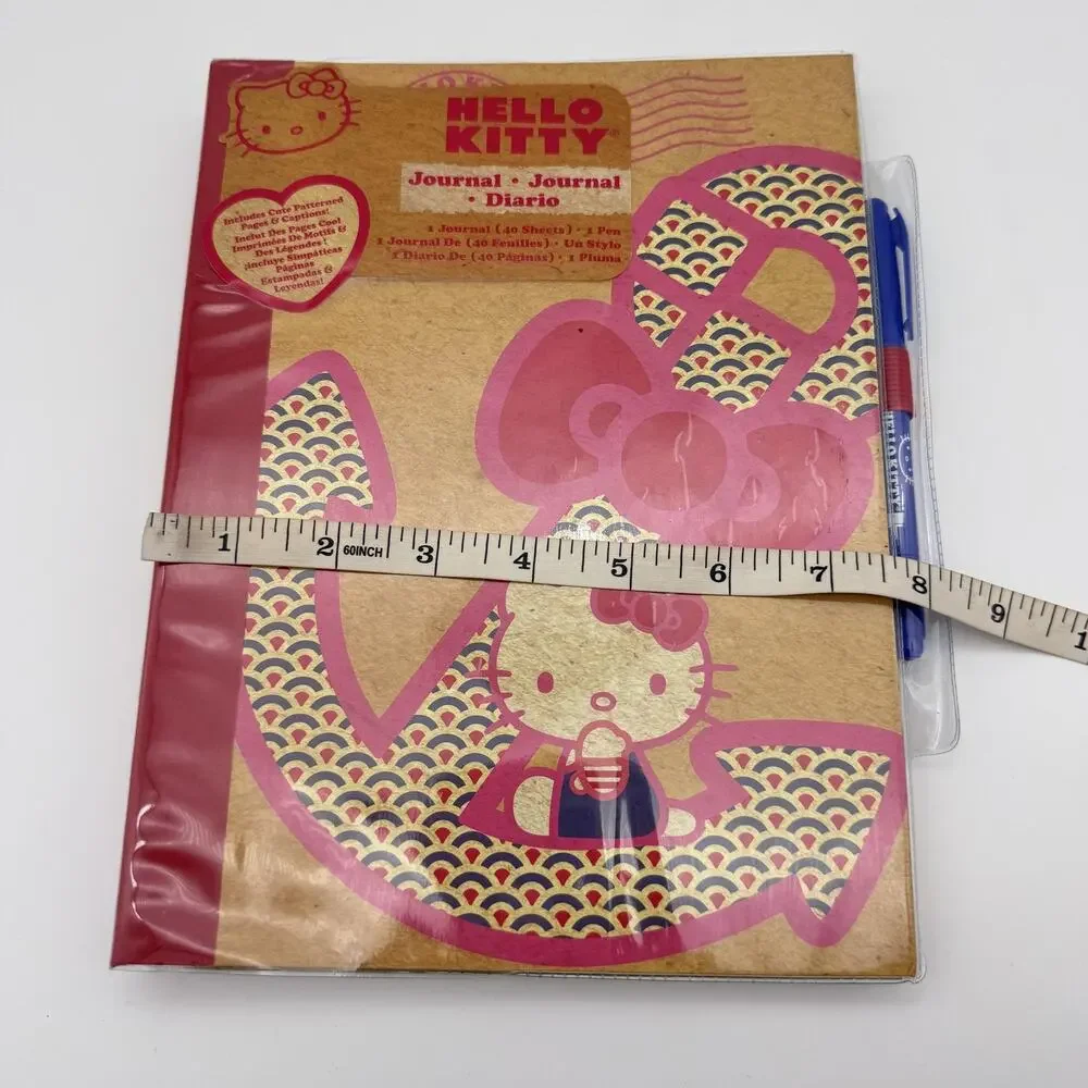 Hello Kitty Journal Notebook Spiral Nautical Travel 40 Sheets Pen Sanrio Y2K